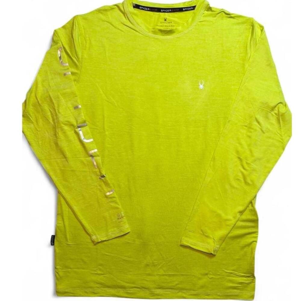 Spyder Rash Guard Surf Long Sleeve Shirt Lime Green Small